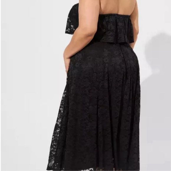 EUC Size 3x Black Lace Strapless Maxi Dress - Picture 3 of 8